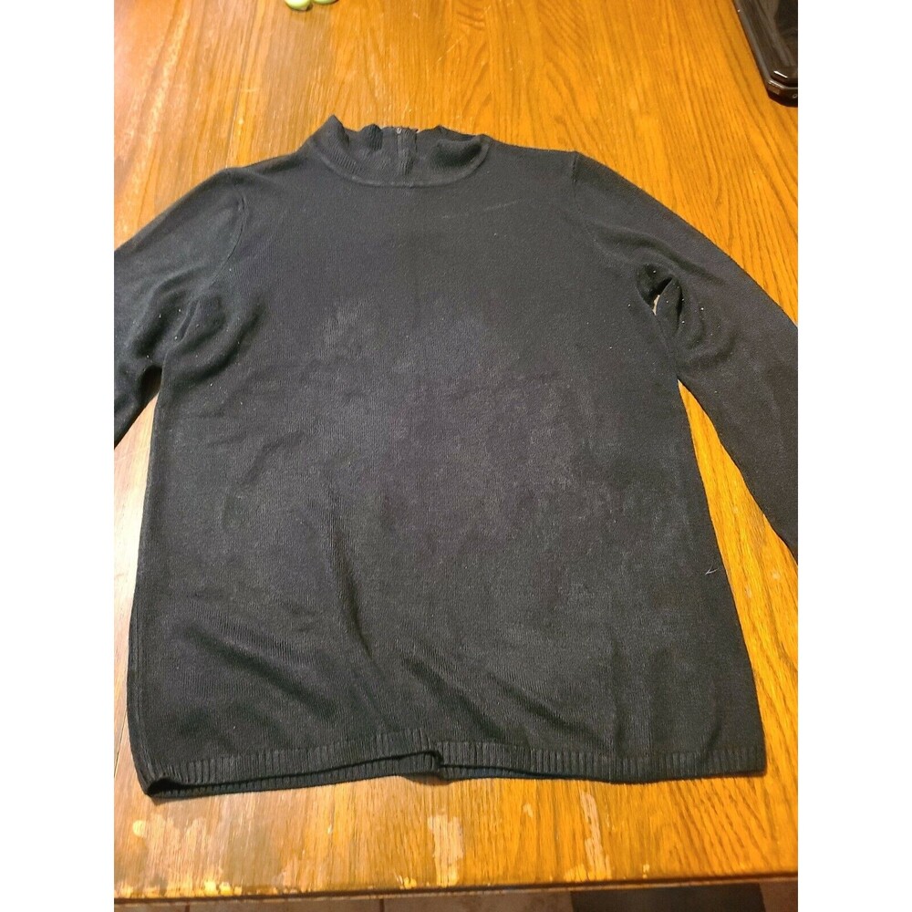 Kim Rogers mock neck black sweater size M Women's - zipper. EUC